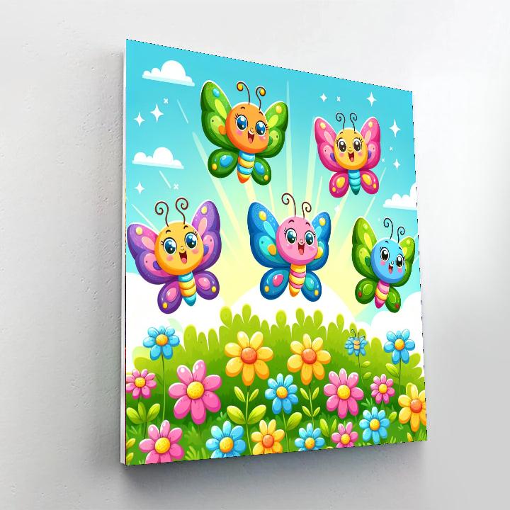 Dancing Butterflies In The Garden Paint By Numbers Art