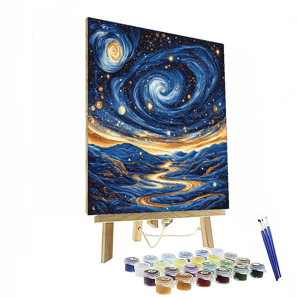 Michelangelo Inspired Galactic Reverie  Paint By Numbers