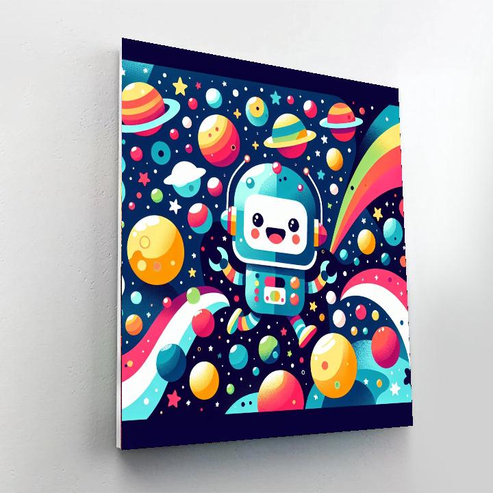 Space Robot Exploration Painting Number Kit