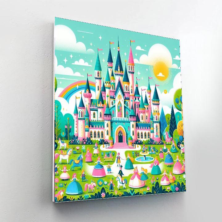 Friendly Fairy Tale Castle Paint By Numbers Art