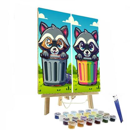 Cheeky Raccoon Painting Number Kit