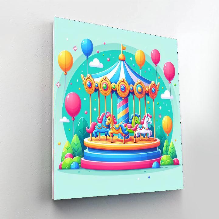 Merry Carousel Paint By Numbers Art