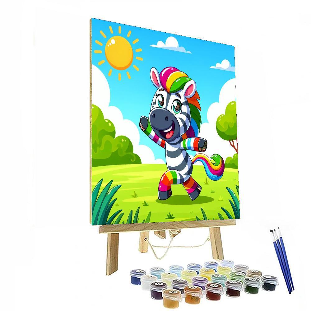 Joyful Zebra Painting Number Kit