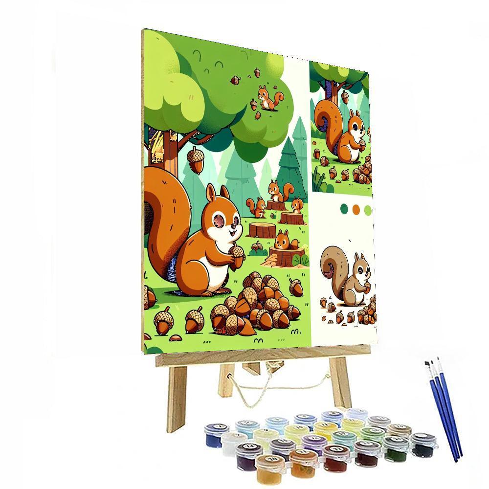 Spirited Squirrels Numbered Painting Kits