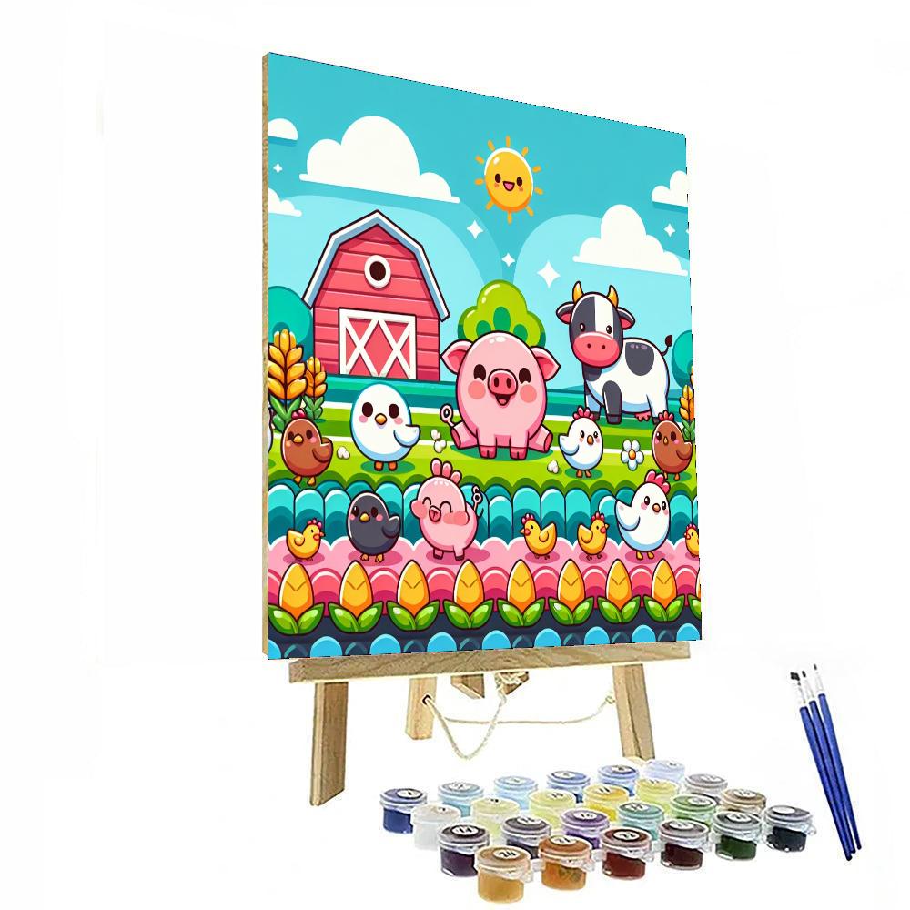 Sunny Adventure At The Farm Painting Number Kit