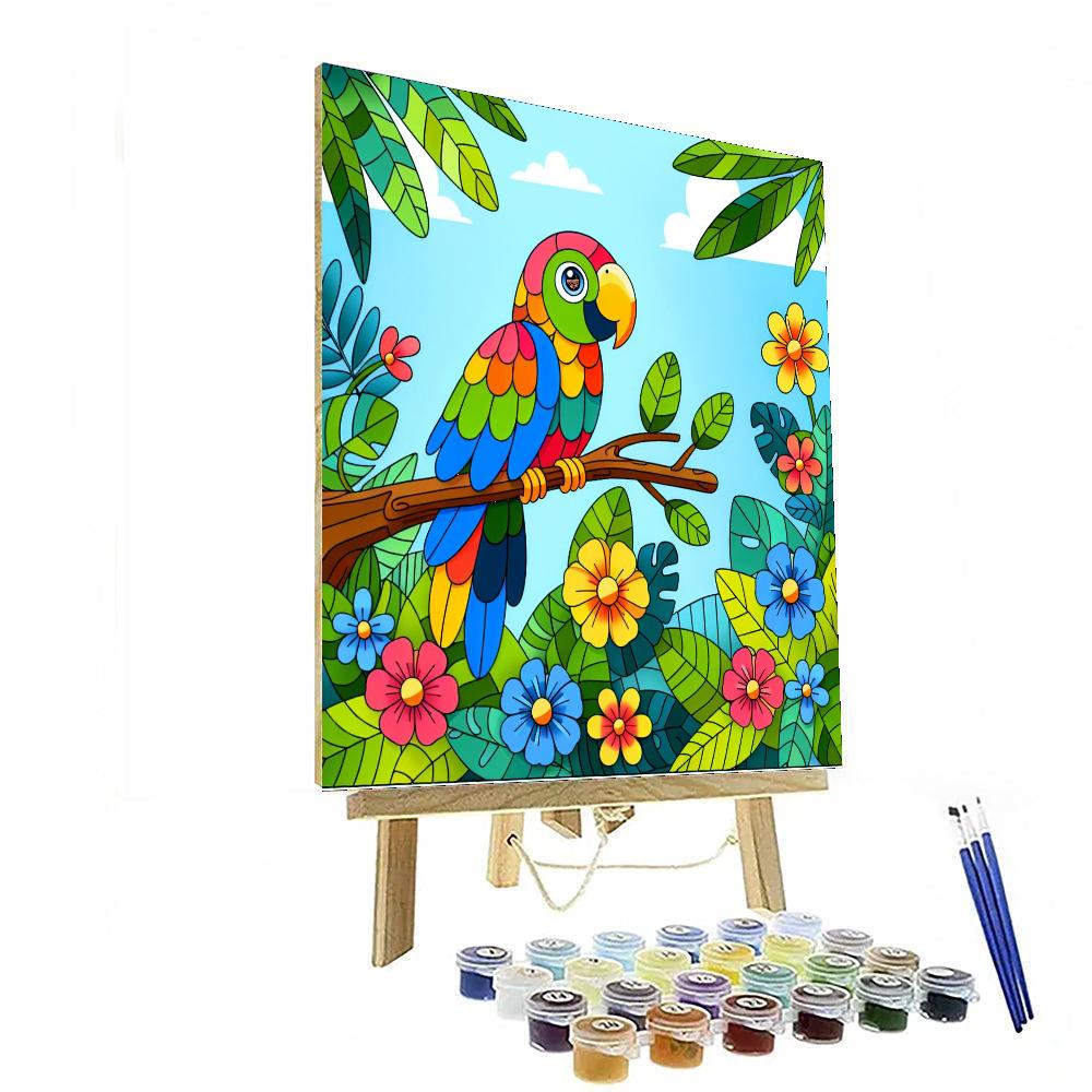 Playful Parrot Fiesta Paint By Color