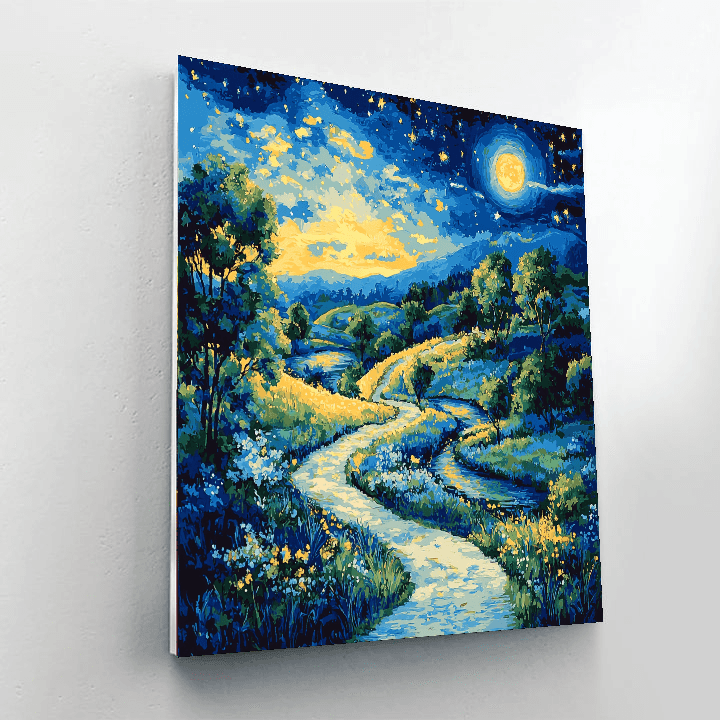Vincent Van Gogh Inspired Moonlit Pathways  Paint By Numbers Art