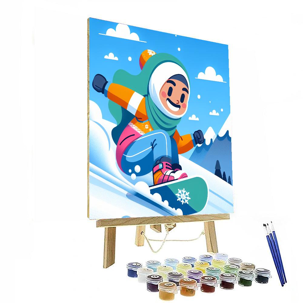 Adventurous Snowboarder Painting By Numbers Kit