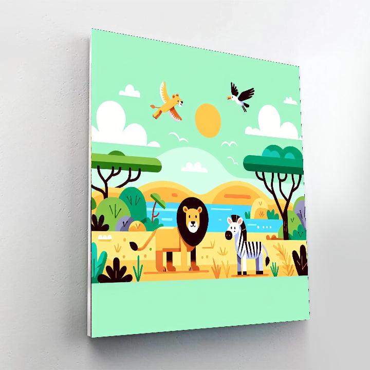 Safari Showdown Paint By Numbers Art