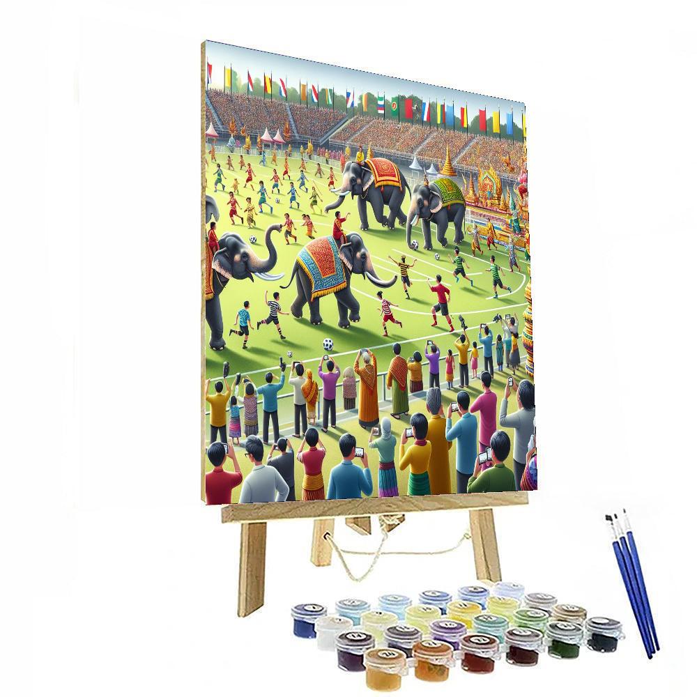 Surin Elephant Round-up - Surin Number Painting