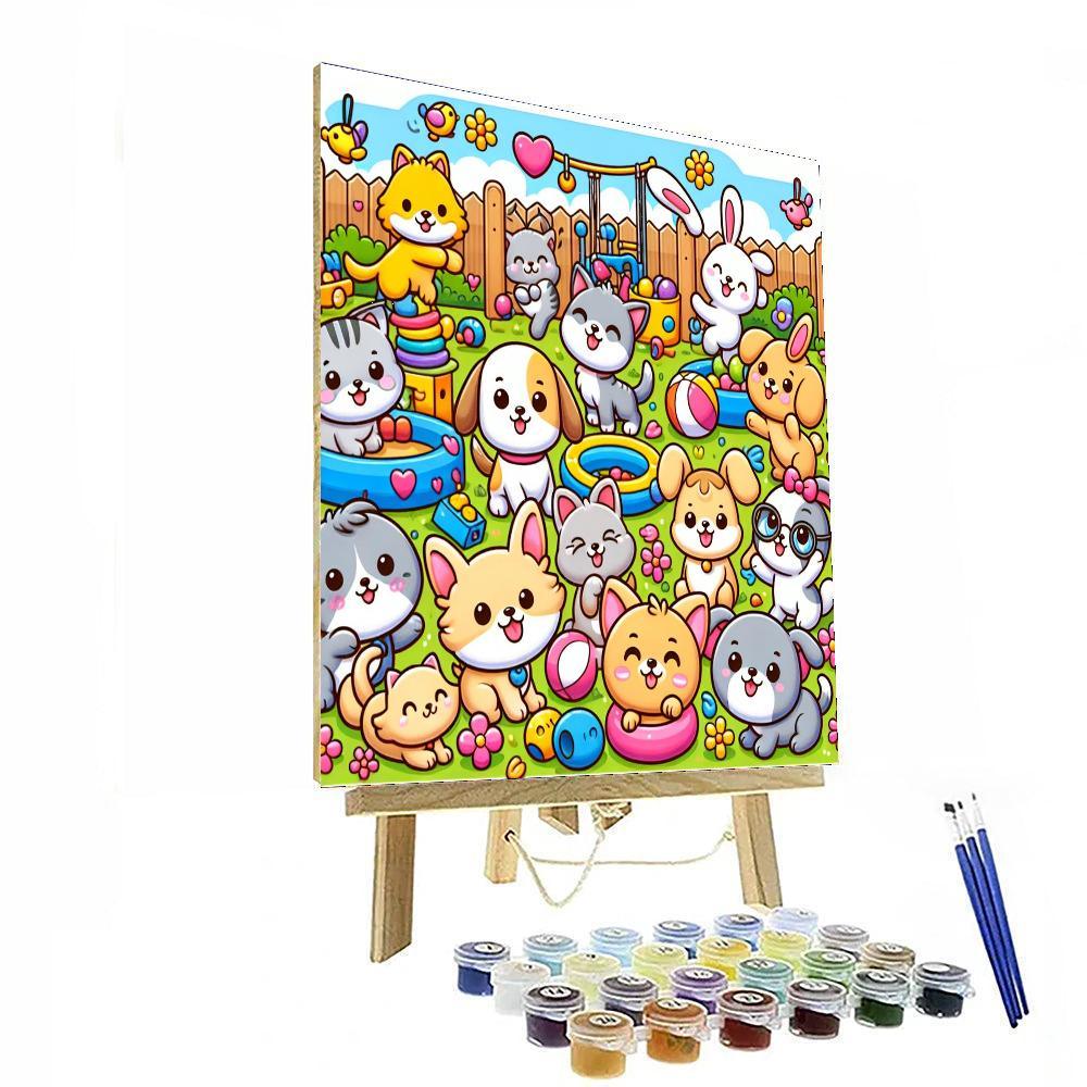 Colorful Pet Playground Paint By Numbers Art