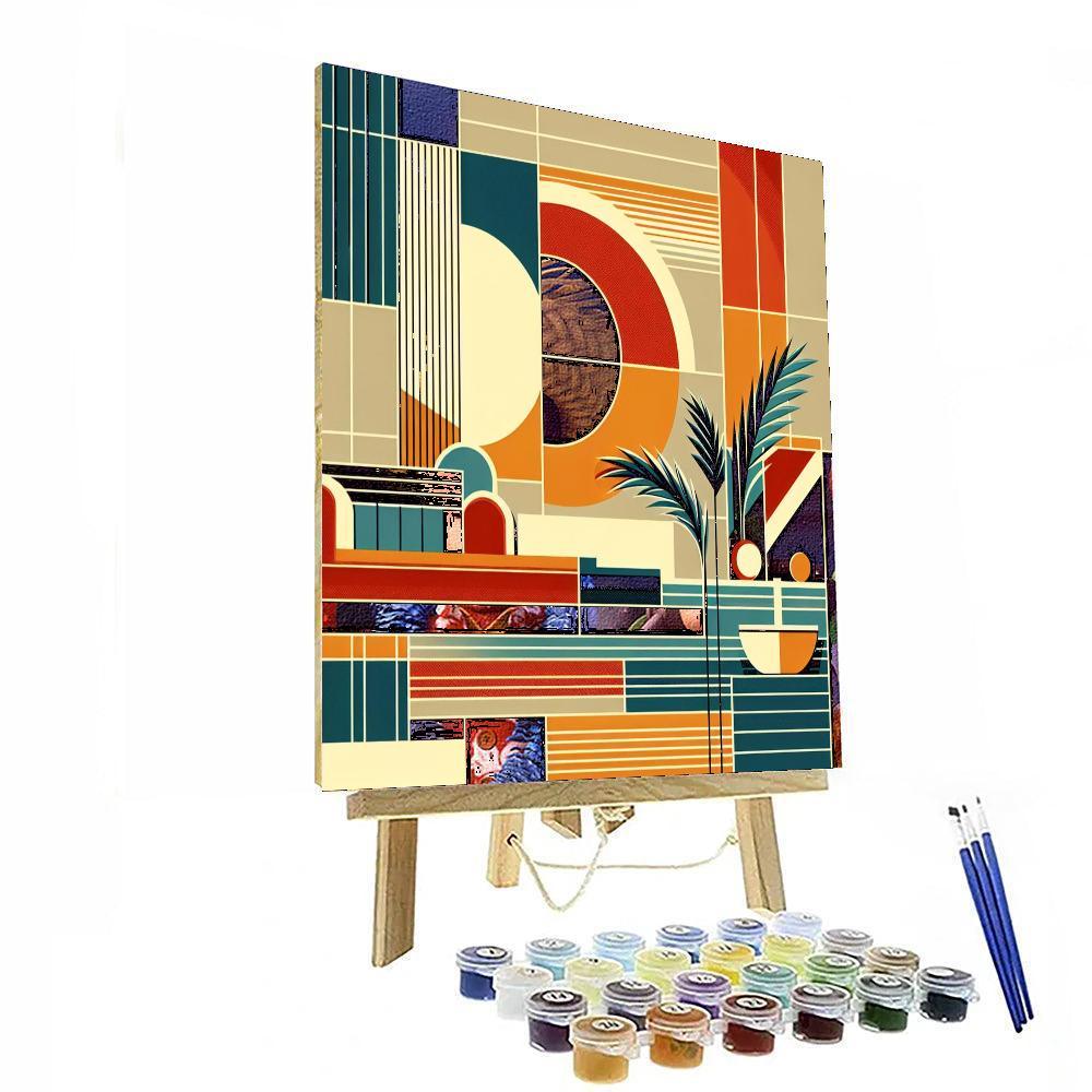 Mid-century Modern Abstract DIY Paint By Numbers