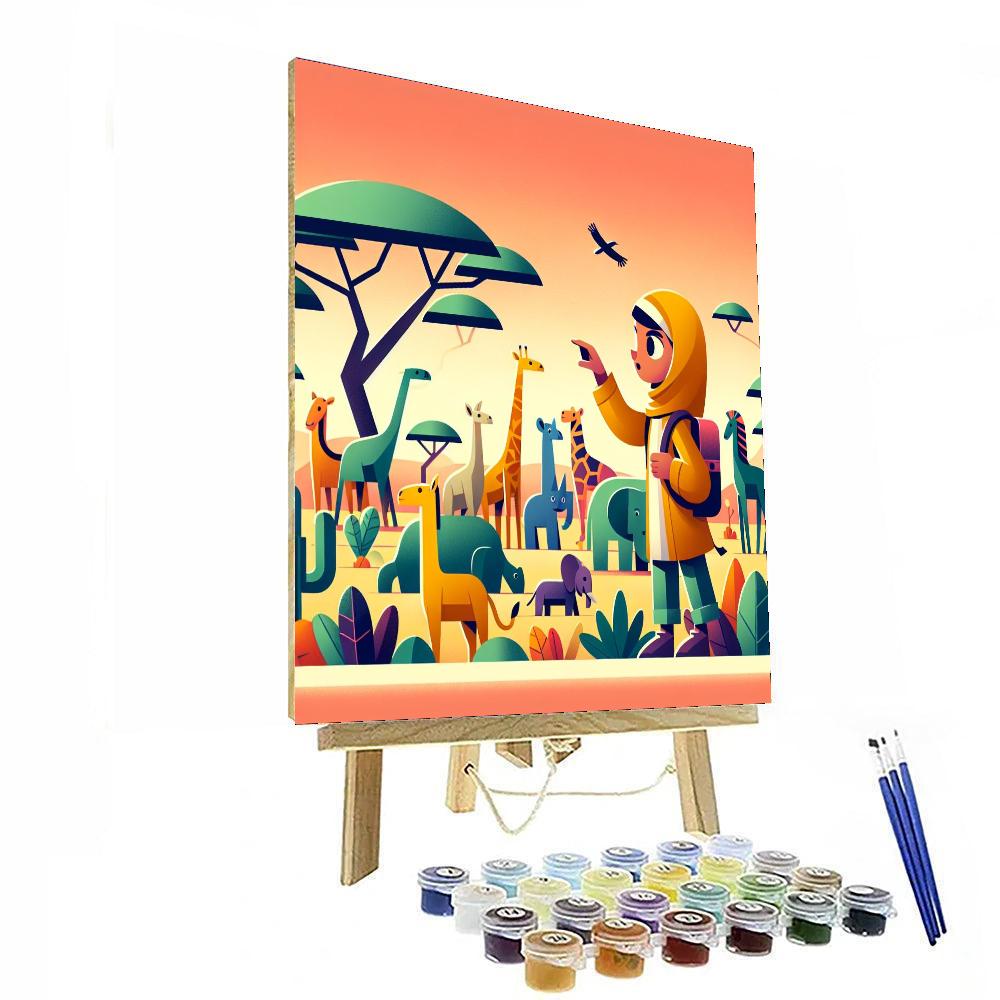 Explorer's Animal Safari Painting Number Kit