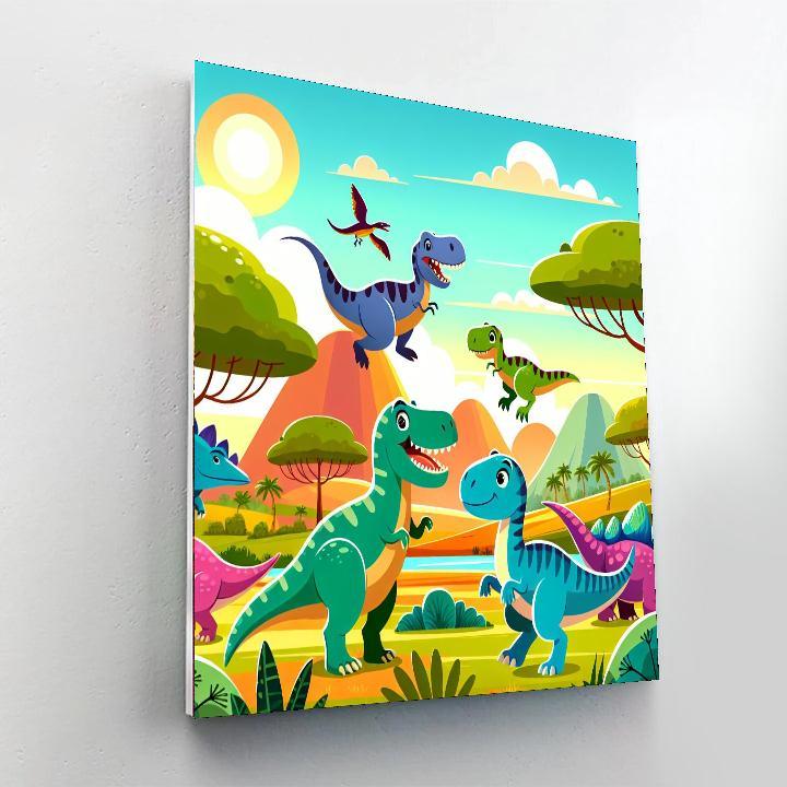 Dinosaur Safari Expedition Painting By Numbers Kit
