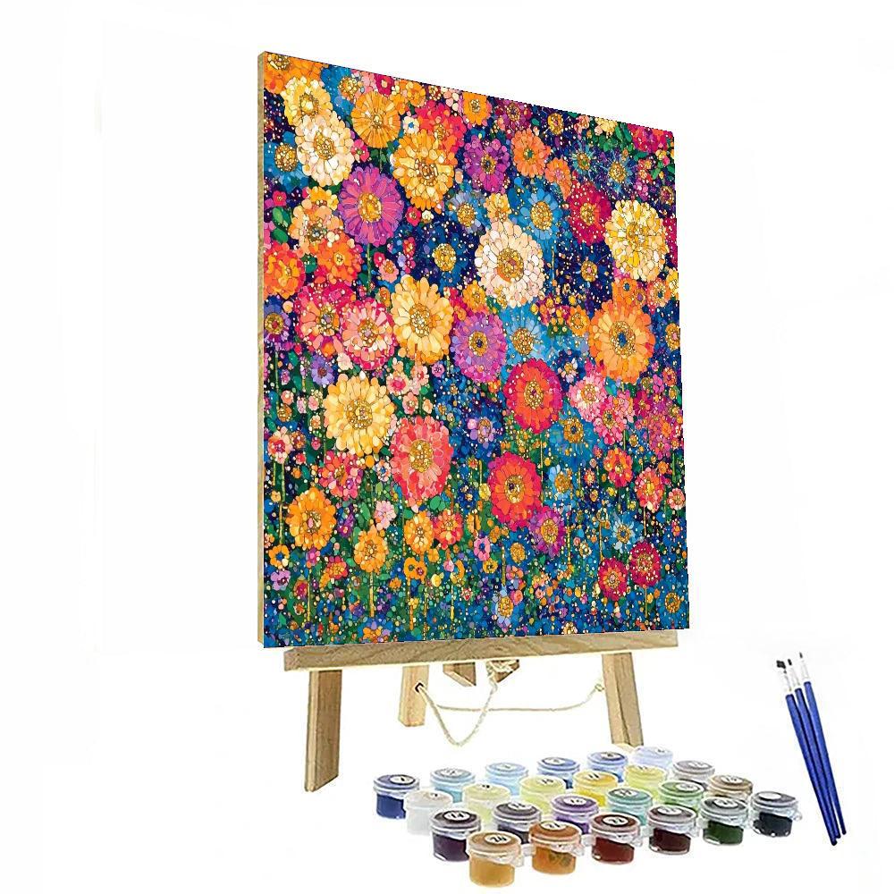 Gustav Klimt Inspired Petals Of Joy  Paint By Numbers Kits