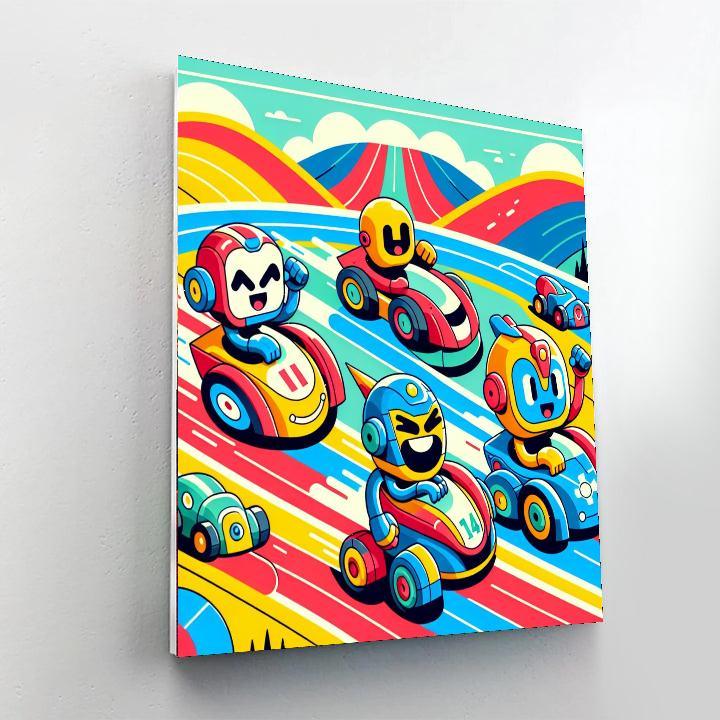 Adventurous Robot Racers Paint By Numbers Kits