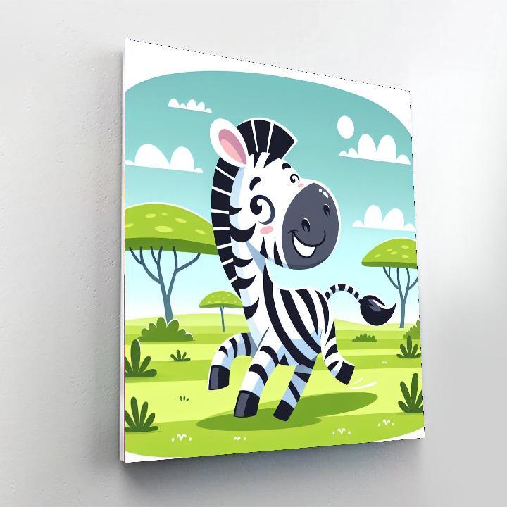 Lively Zebra Paint By Numbers Art