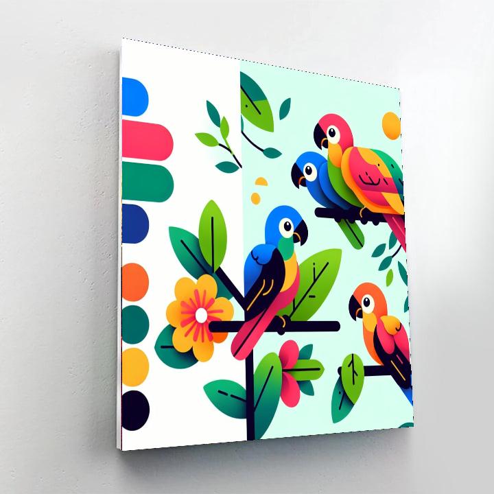 Petite Parrots Numbered Painting Kits