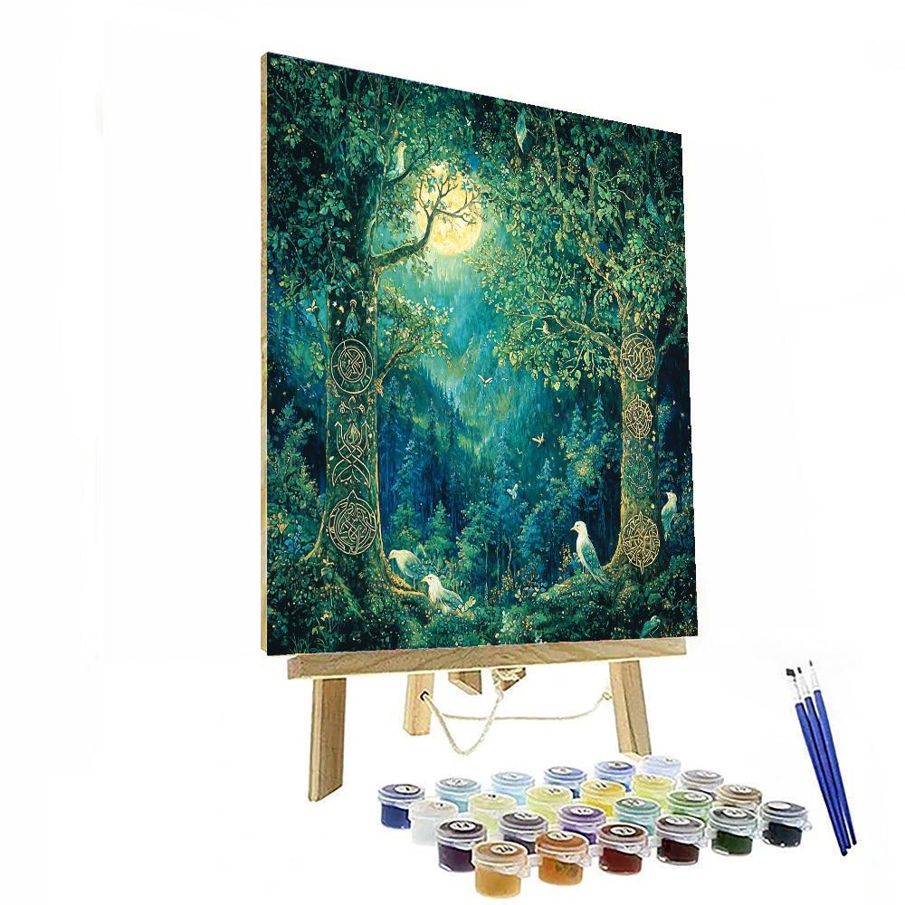 Edmund Dulac Inspired Celtic Fantasy Forest  Paint By Numbers