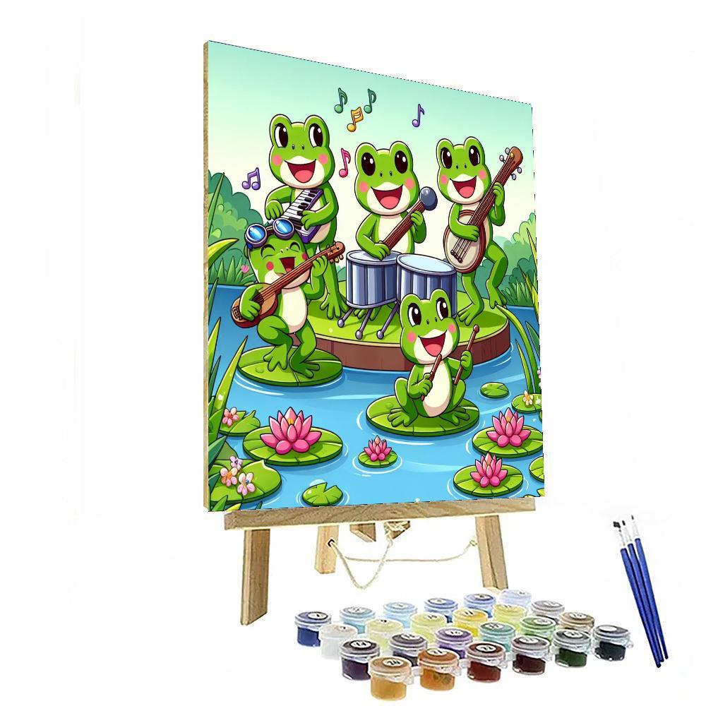 Charming Frog Band Paint By Numbers