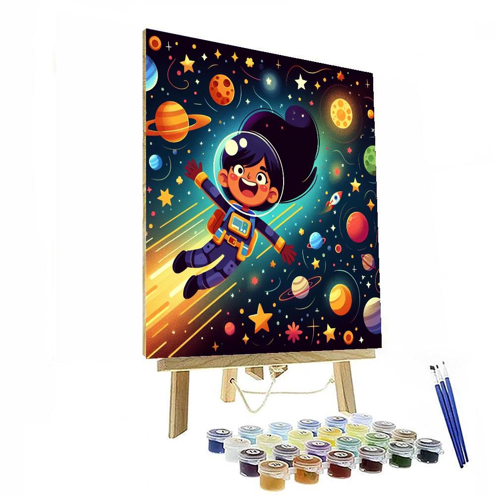 Excited Space Explorer Paint By Numbers Kits