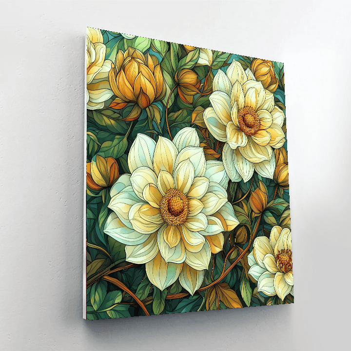 Alphonse Mucha Inspired Art Nouveau Floral Harmony  Paint By Numbers
