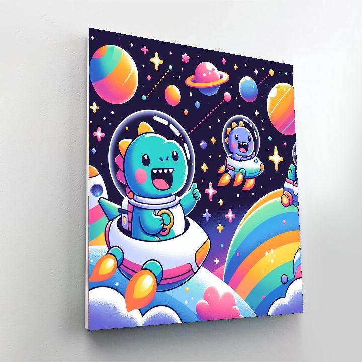 Super Space Dinosaurs Paint By Numbers