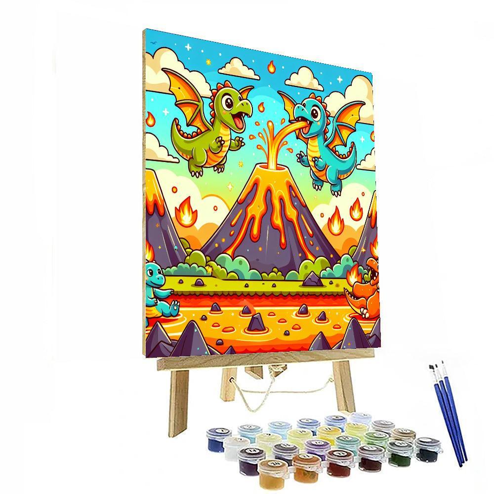 Dragon's Fire Mountain Paint By Numbers