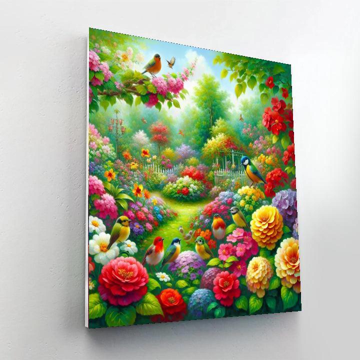 Spring Blossoms And Birds Paint By Numbers