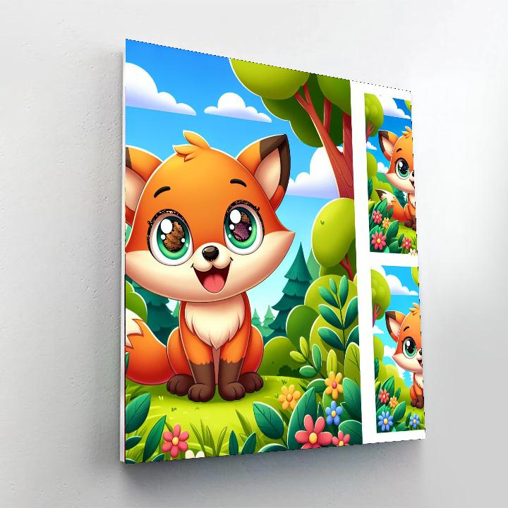 Joyful Fox Cub Paint By Number