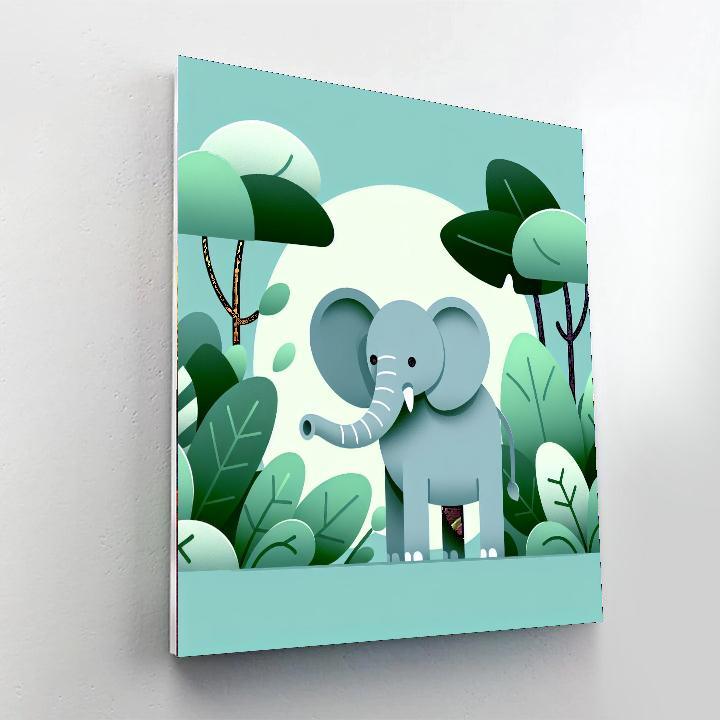 Gentle Jungle Elephant Paint By Numbers Kits