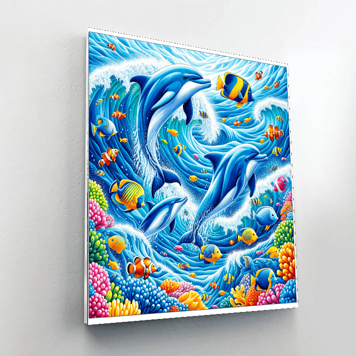 Frolicking Dolphins Paint By Numbers