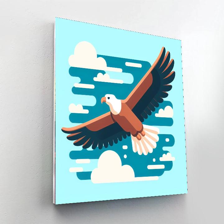 Elegant Eagle Soar Painting Number Kit