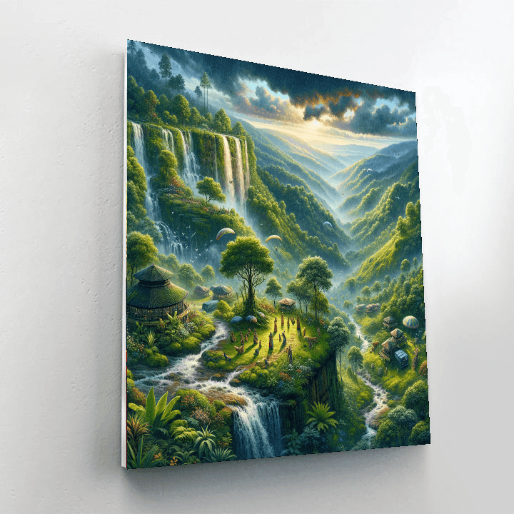 Monsoon Festival - Cherrapunji, India Painting By Numbers Kit