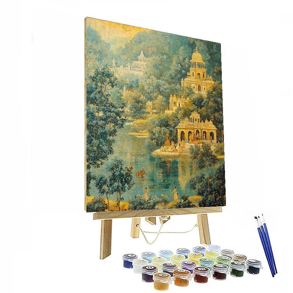 Nandalal Bose Inspired Mythical Reverie  Number Painting