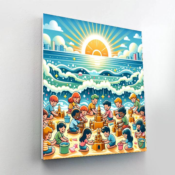 Bubbly Beach Fun Paint By Numbers Art