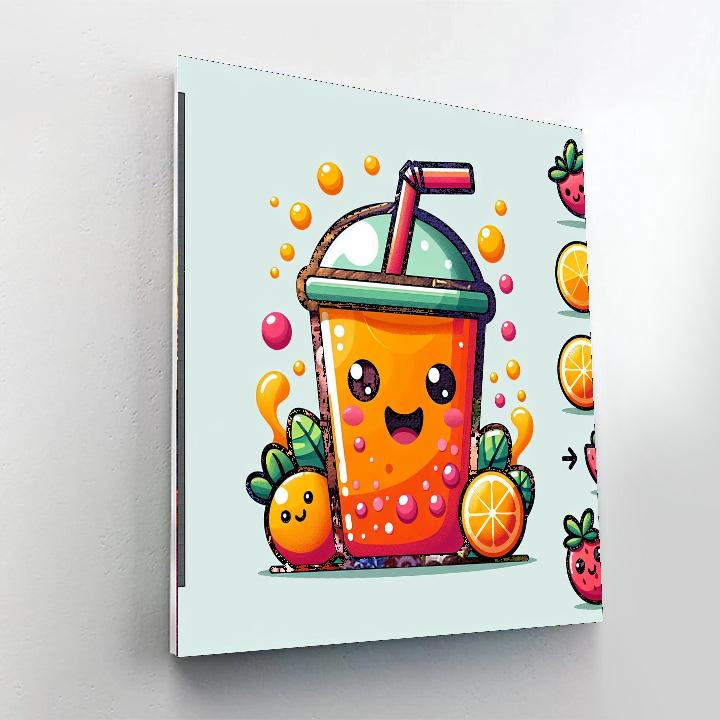 Bubbly Fruit Juice Painting By Numbers Kit