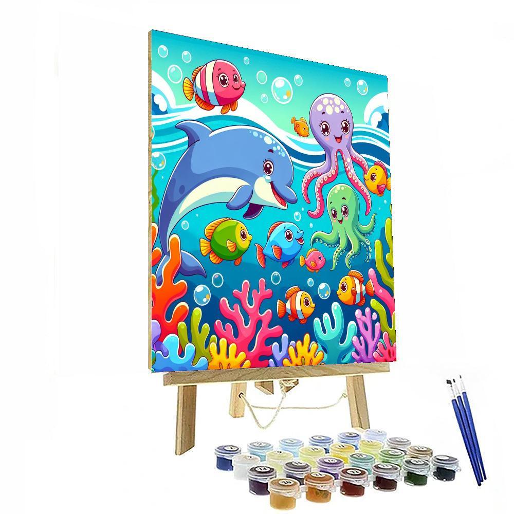 Cheerful Underwater Exploration Painting By Numbers Kit