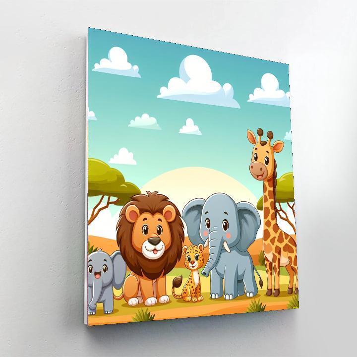 Safari Adventure Safari Animals Paint By Numbers Art