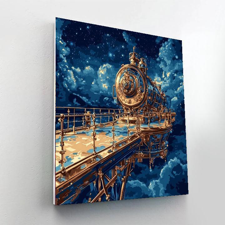 Jules Verne Inspired Steampunk Celestial Exploration  DIY Paint By Numbers
