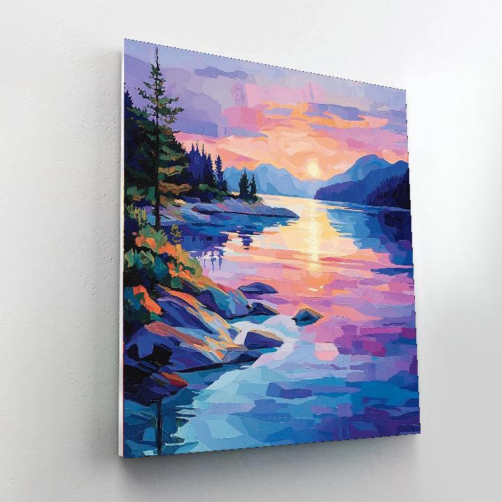 Paul Cézanne Inspired Dawn At The Crystal Lagoon  Painting By Numbers Kit