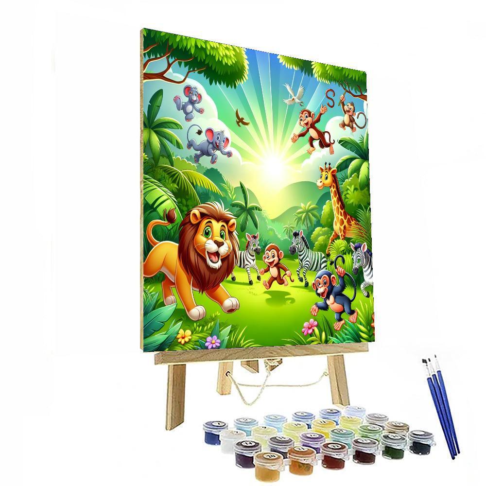 Adventurous Jungle Safari For Kids Numbered Painting Kits