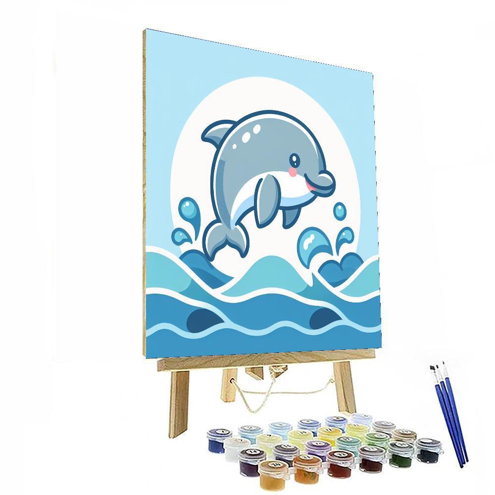 Caring Dolphin Splash Paint By Number