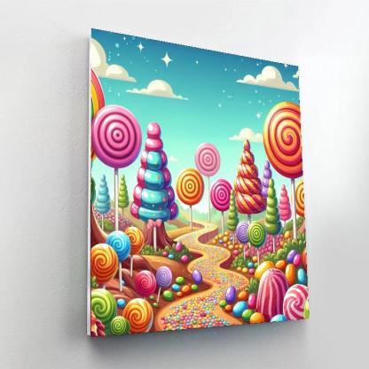 Cheerful Candy Land Paint By Number