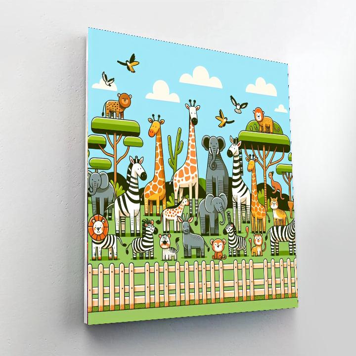 Rainbow Zoo Adventure Painting Number Kit