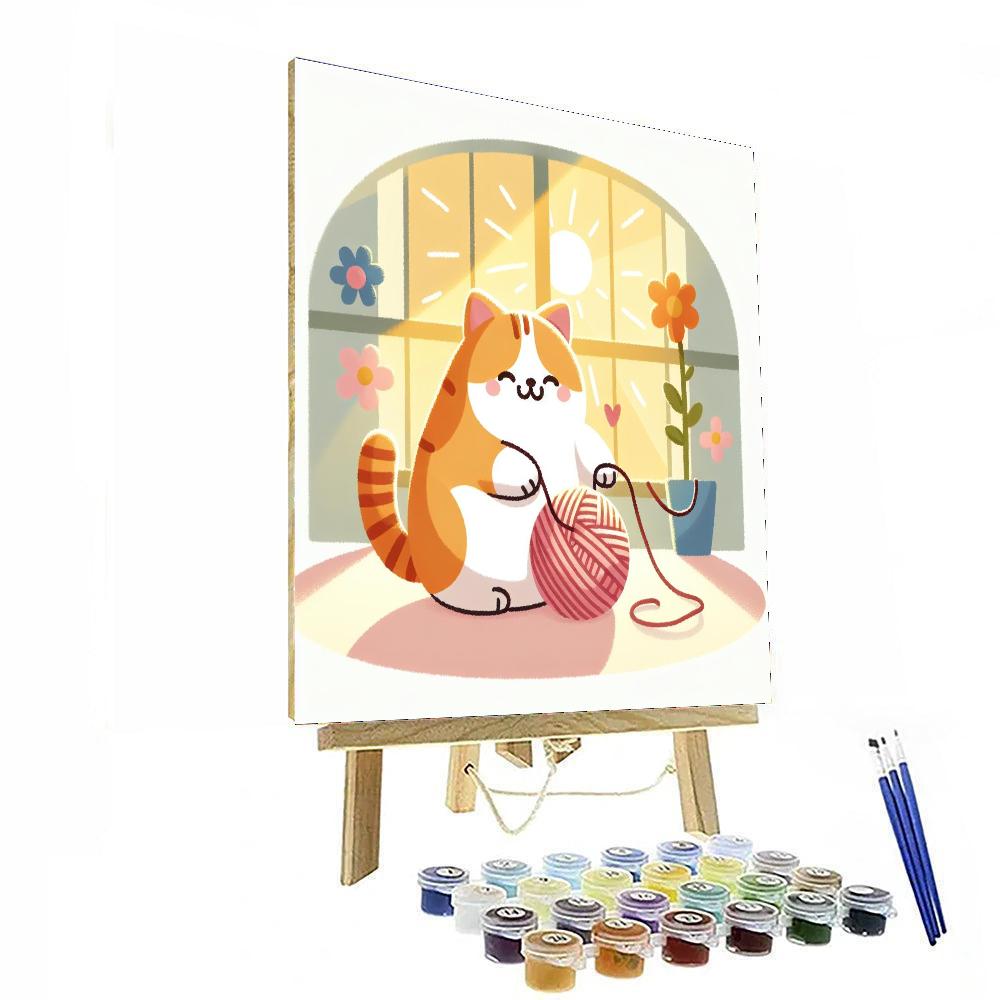 Cheerful Cat Painting By Numbers Kit