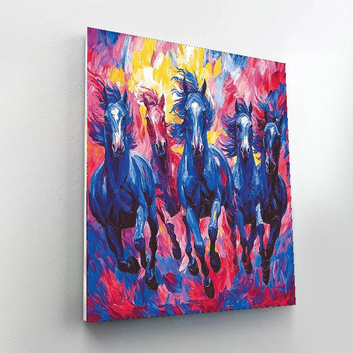 Franz Marc Inspired Wild Stallions  Painting By Numbers Kit