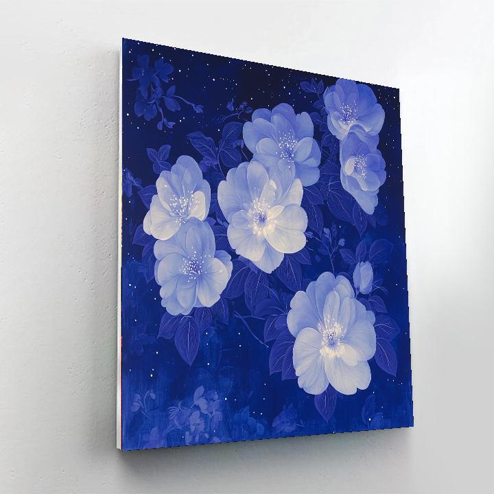 Utagawa Hiroshige Inspired Luminous Night Blossoms  Number Painting