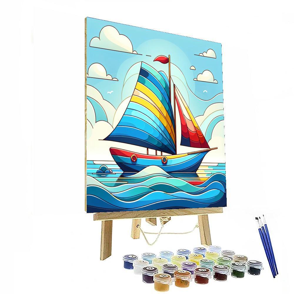 Sailing Sailboat Adventure Paint By Color