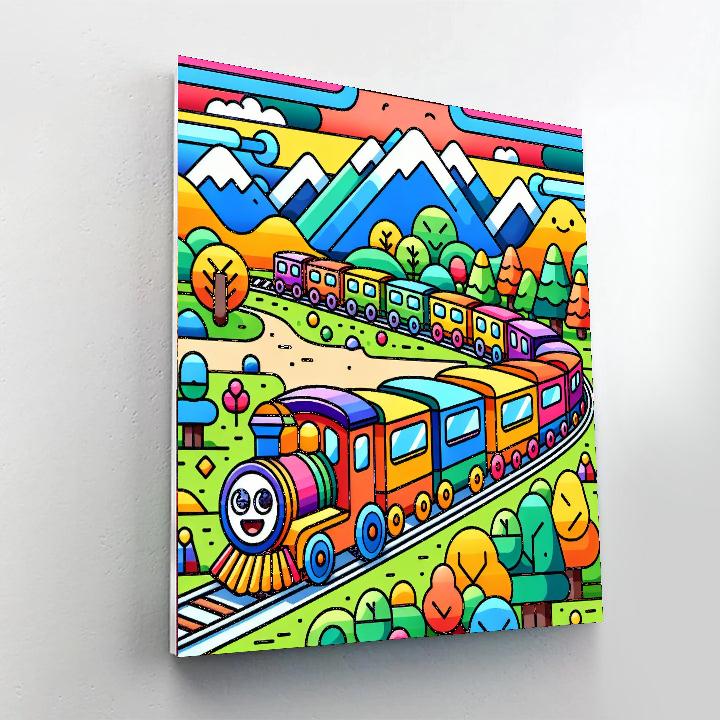 Joyful Train Journey Numbered Painting Kits